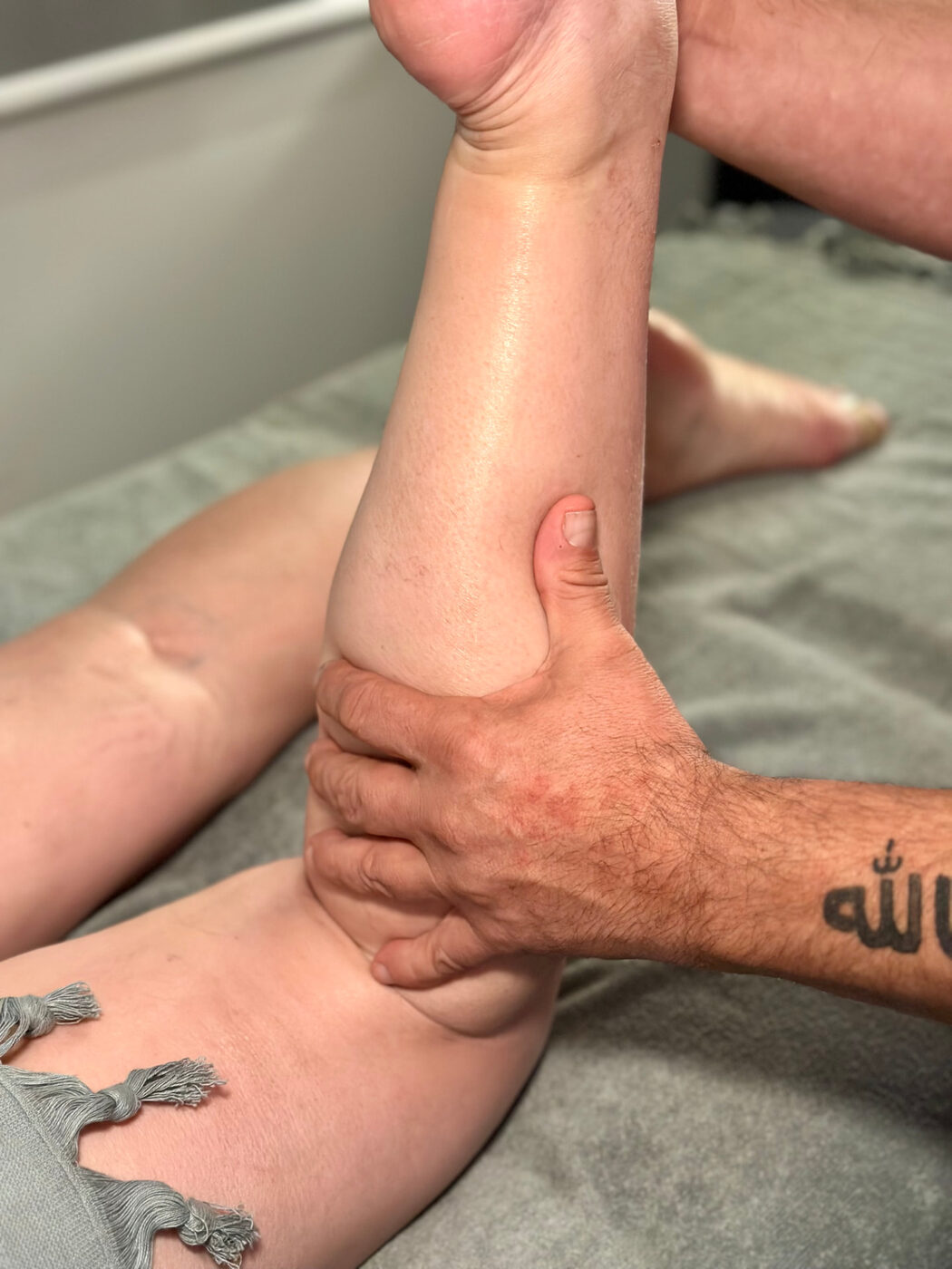 Massage sportif de la jambe